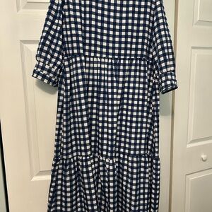 Blue and White Checkered Dress